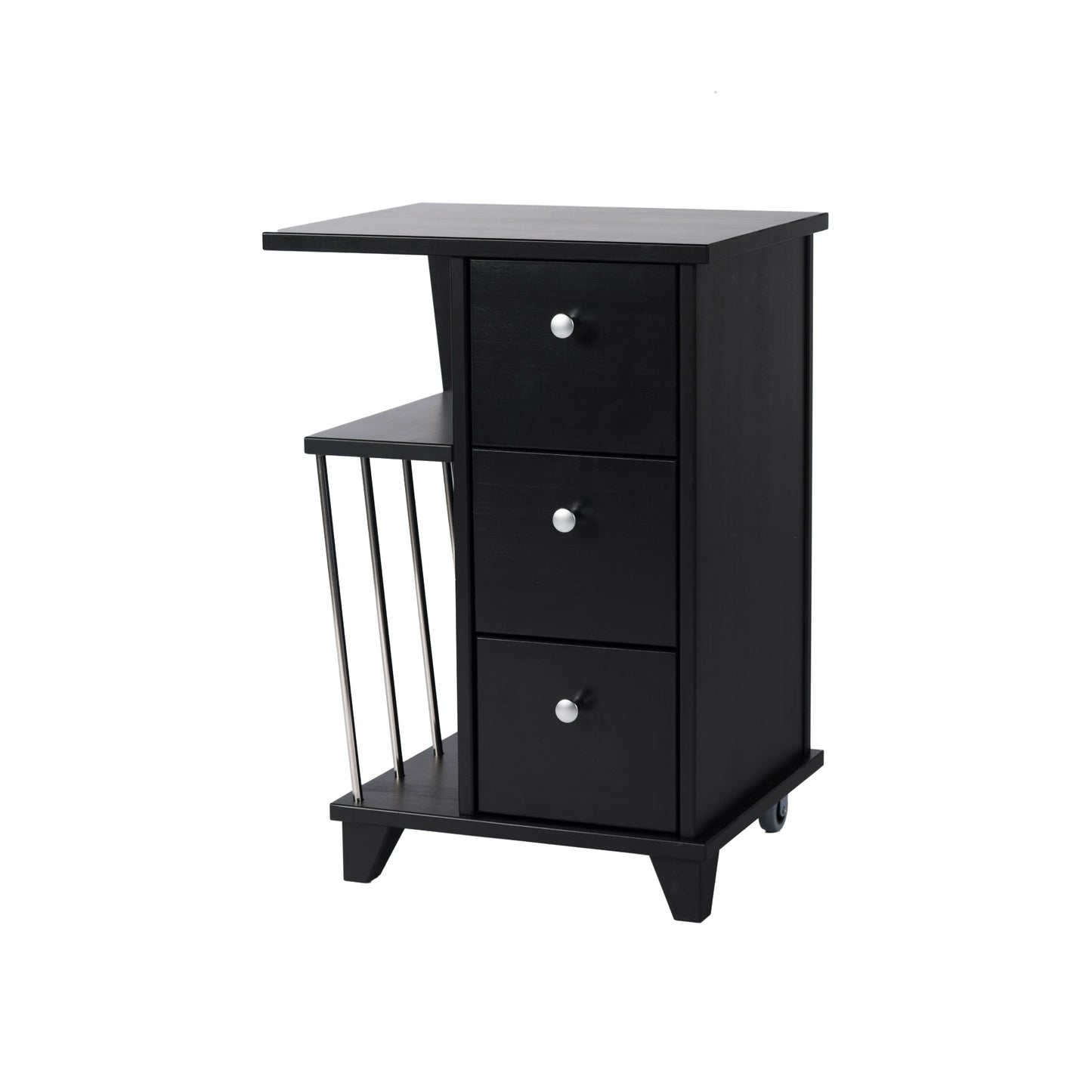 Silva sängbord, svartbetsad bok